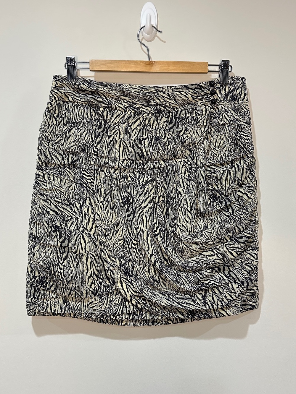 Leifsdottir Anthropologie Abstract Tiger Print Silk Blend Skirt 10